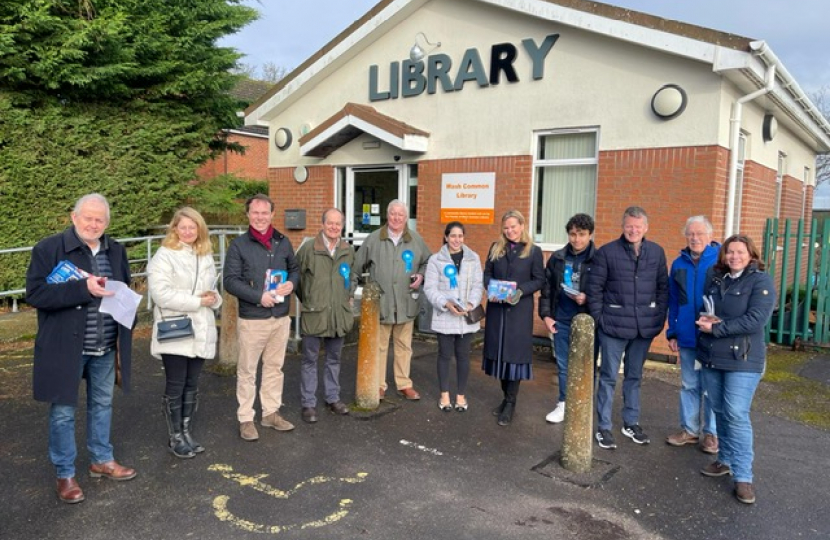 West Berks Conservatives volunteers with town council candidate Archna Datta 